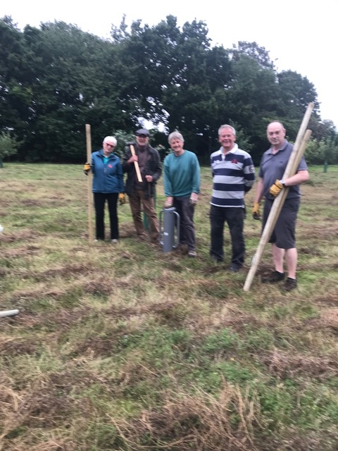 a group of orchard volunteers